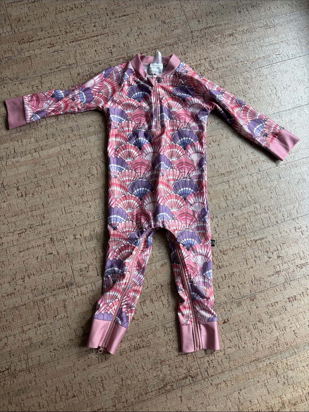 Honeysuckle - Girls Pink & Purple Patterned Full Body Swimsuit